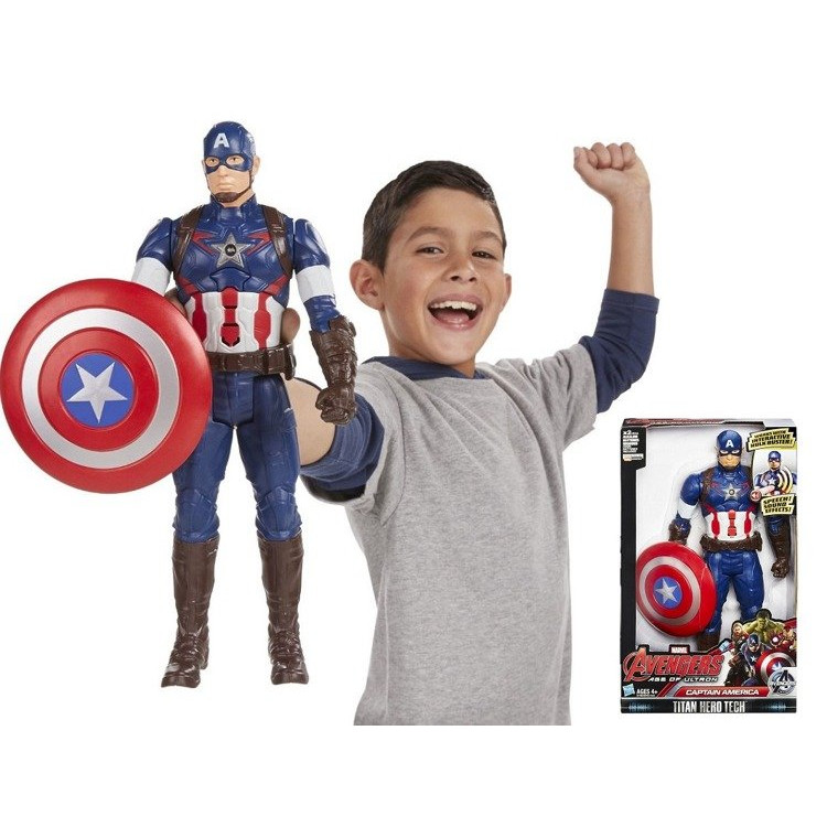 Postavička Kapitán Amerika so štítom a zvukovými efektami